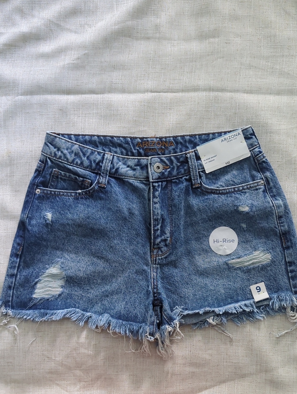Arizona Jean Company Distressed High-Rise Denim Shorts